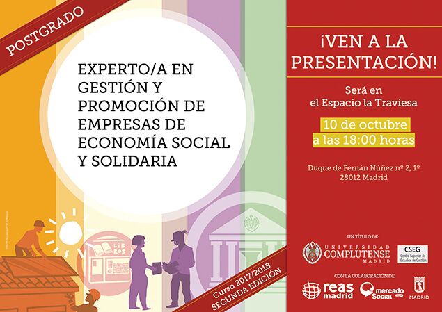 Postgrado Experto/a en Gestión y Promoción de Empresas de Economía Social y Solidaria, de REAS Madrid